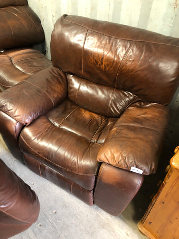 Brown Leather Rocking Armchair