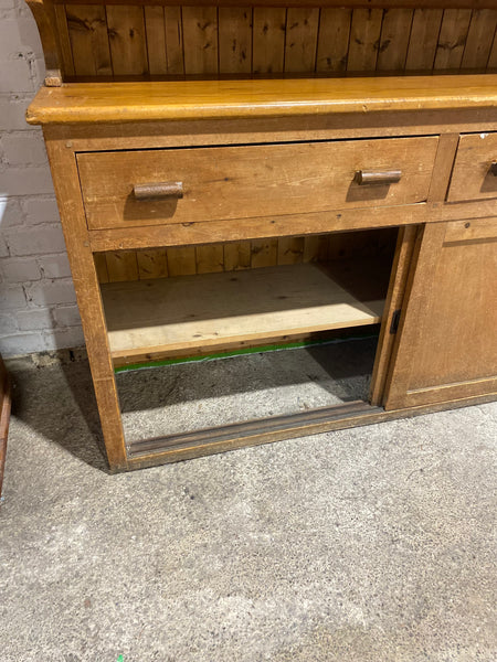 Large Pine Display Hutch Dresser