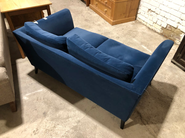 Blue Velvet Two Seater Sofa