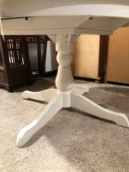 White Extendable Pedestal Dining Table