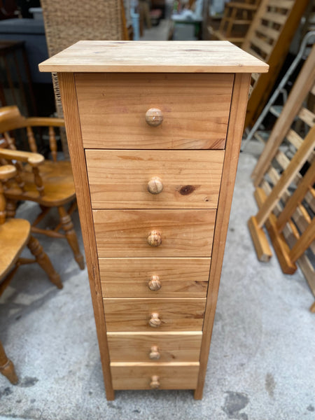 REF - Tall Pine Seven Drawer Chest of Drawers