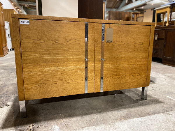 Contemporary Oak Veneer Compact Sideboard
