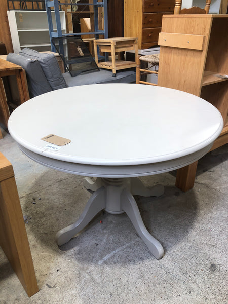 Grey Painted Round Pedestal Dining Table