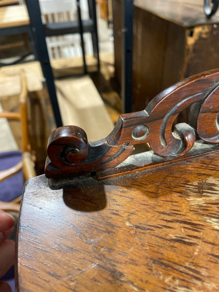 Antique Mahogany Carved Corner Shelf