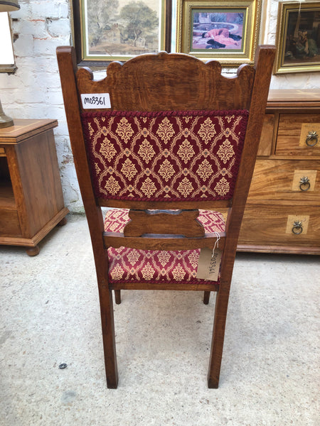 Antique Oak Red Dining Chair