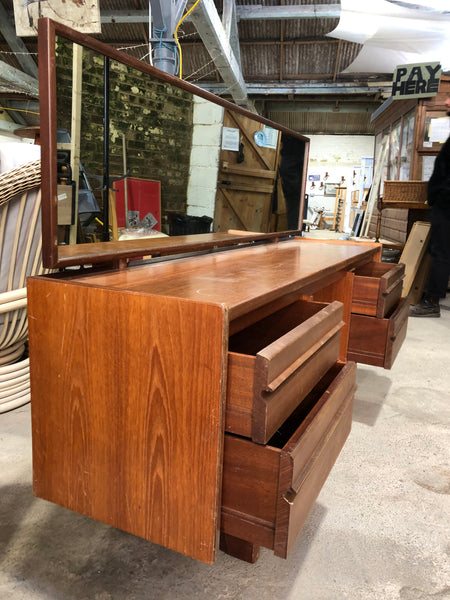 William Lawrence Teak Dressing Table with Mirror