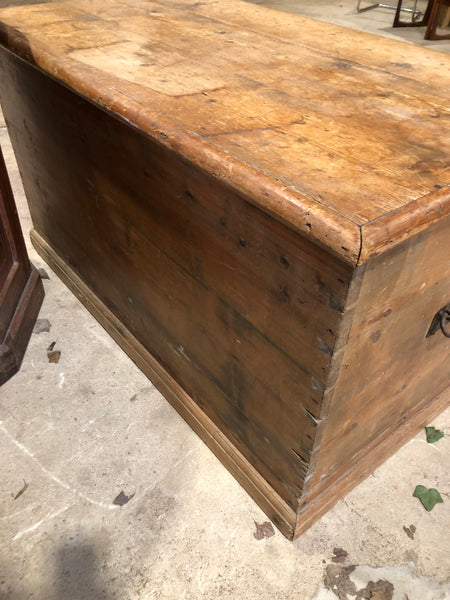 Waxed Victorian Pine Blanket Box
