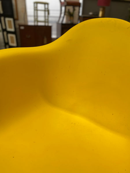 Eames Style Yellow Plastic Rocking Chair