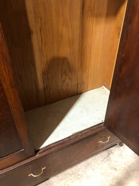 Mahogany Wardrobe with Oval Mirror