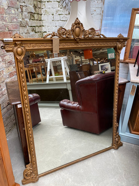 Large Gilt Framed Over Mantle Mirror