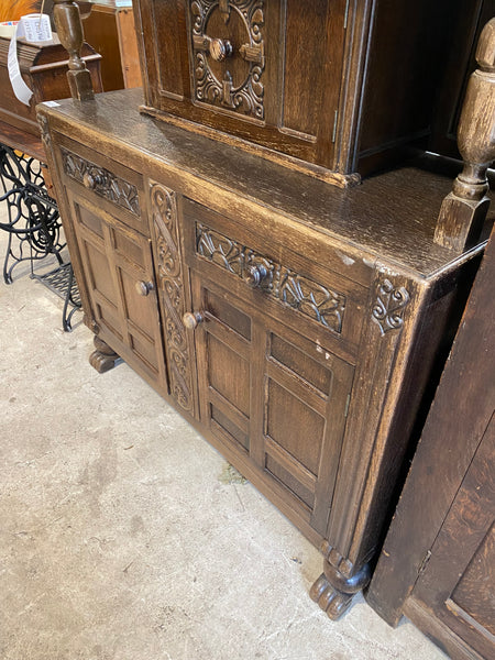 Antique Carved Oak Court Cupboard