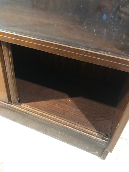 GHC - Mid Century Sliding Glass Display Bookcase with Cupboard