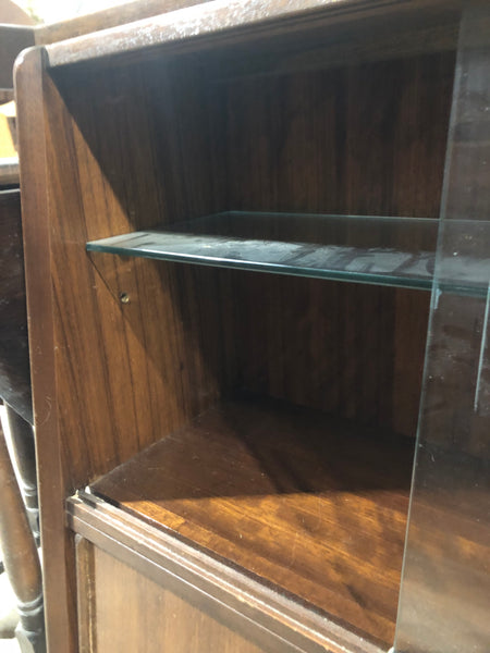 GHC - Mid Century Sliding Glass Display Bookcase with Cupboard
