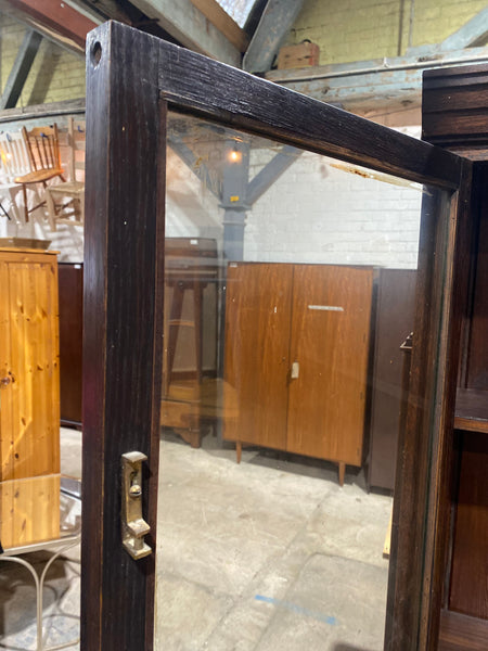 Antique Stained Oak Glazed Top Dresser