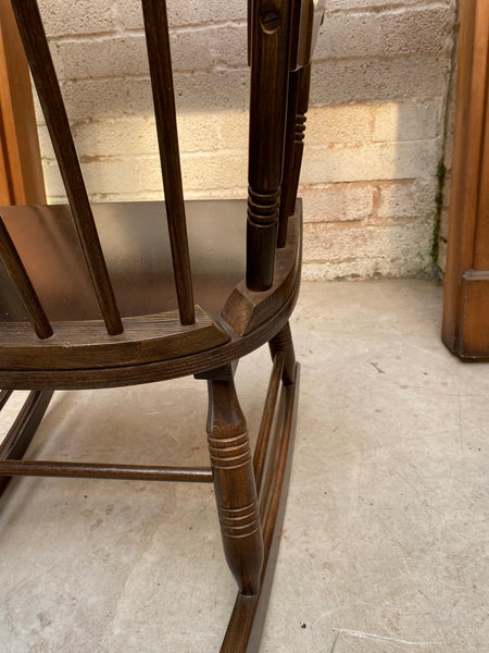 Antique Spindle Back Farmhouse Rocking Chair