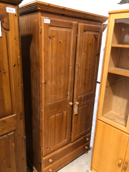 Pine Wardrobe with 2 Drawers