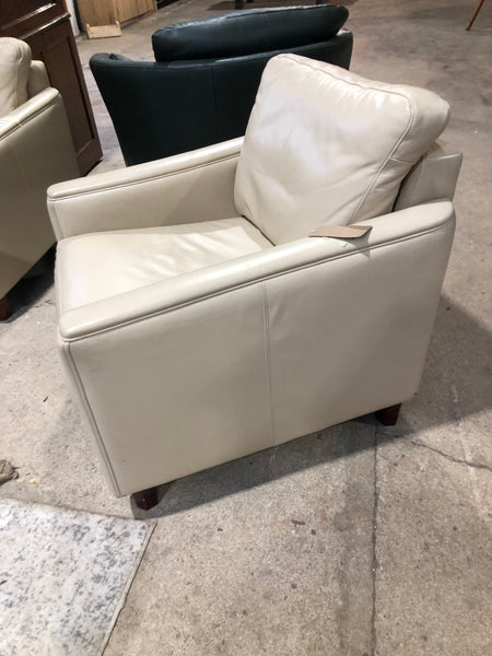 Cream Faux Leather Armchair