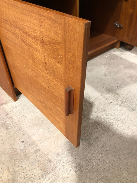Teak Mid Century Bookcase above Cupboard