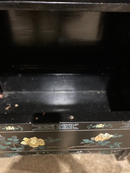 Chinese Mother of Pearl Black Lacquer Medicine Cabinet