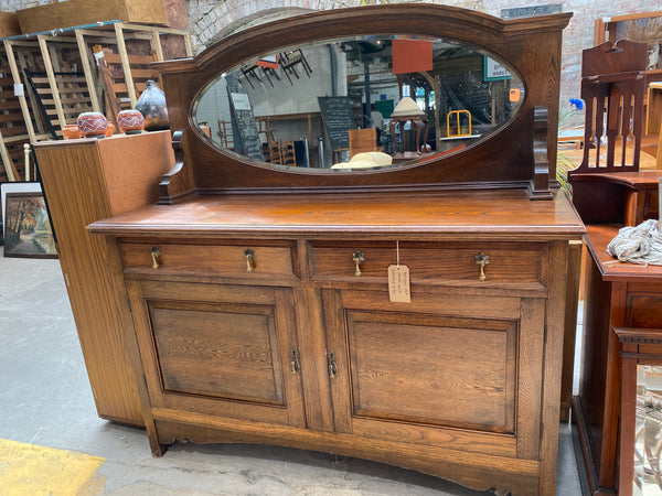 Edwardian Mirror-back oak sideboard
