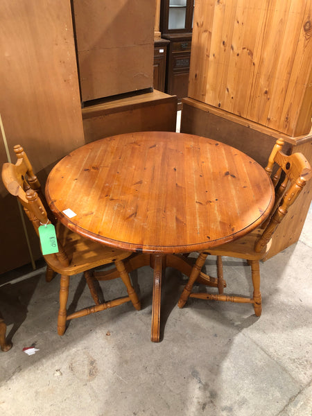 REF - Pine Table & Two Chairs