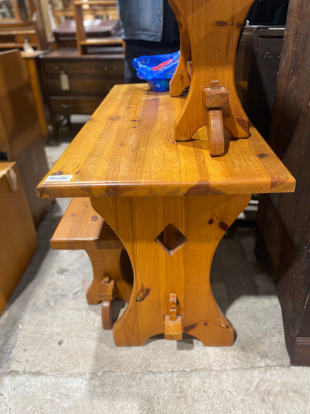 Pine Table & 2 Bench Set