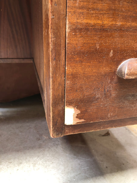 Vintage Pedestal Teachers Desk