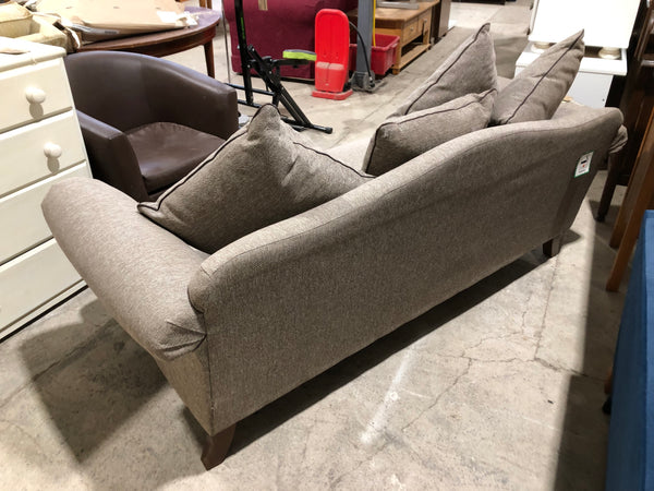 Beige Tweed Two Seater Sofa