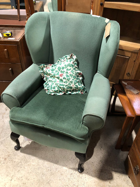 Velvet Wingback Armchair