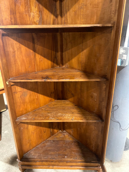 Solid Hardwood Tall Corner Display Hutch