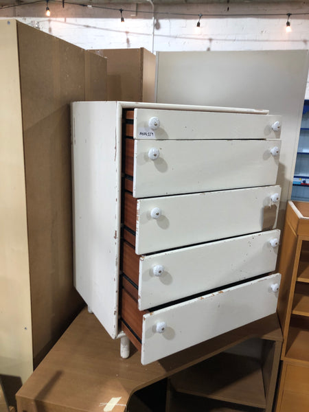 Vintage Painted Meredew Five Drawer Tallboy