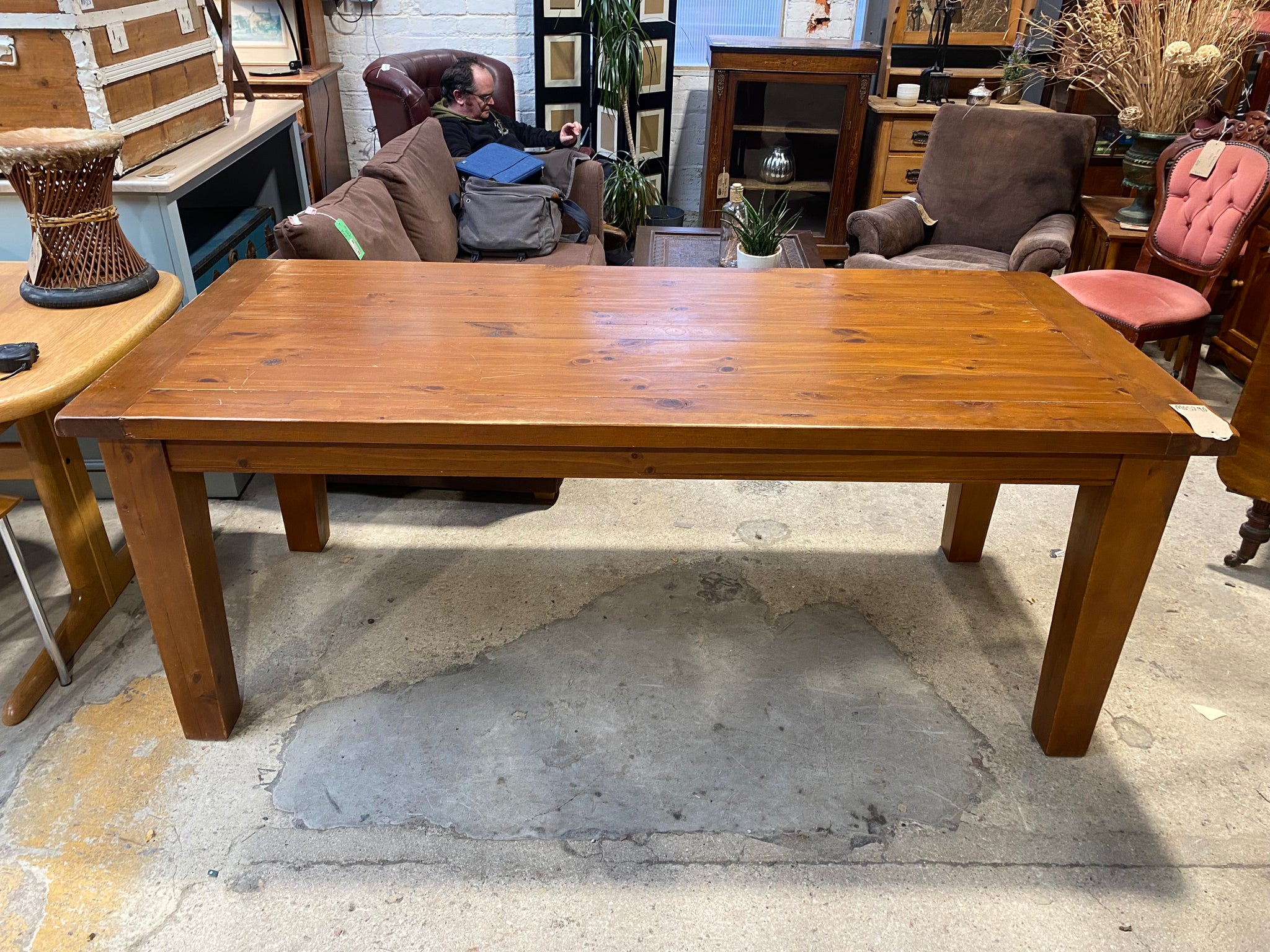 Large Heavy Duty Pine Dining Table