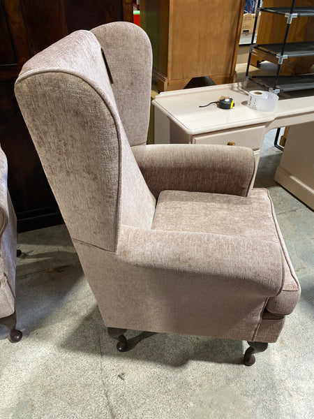 Beige Wingback Armchair