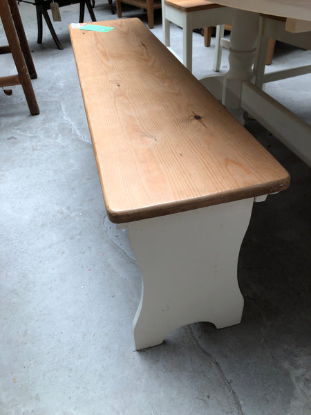 REF - Extendable Pine Dining Table 4 Chairs & Bench Set
