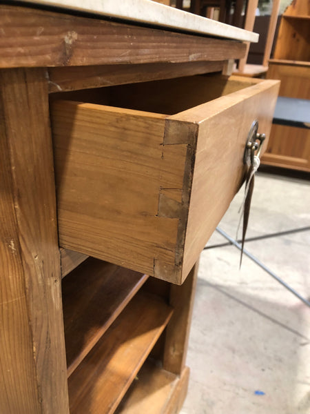 Marble Topped Pine Rustic Storage Unit