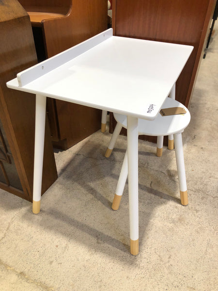 White Kids Desk & Stool