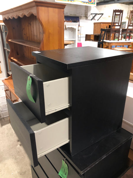 Black Bedside Drawers - REF