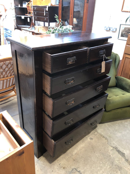 Dark Pine Tallboy 2 over 4 Chest of Drawers