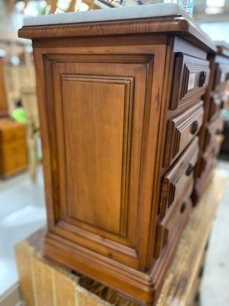 Pair of Marble Topped Bedside Tables