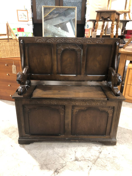 Wooden Monks Bench with Storage - GHC