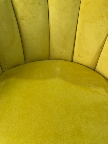 Yellow Scalloped Back Chair