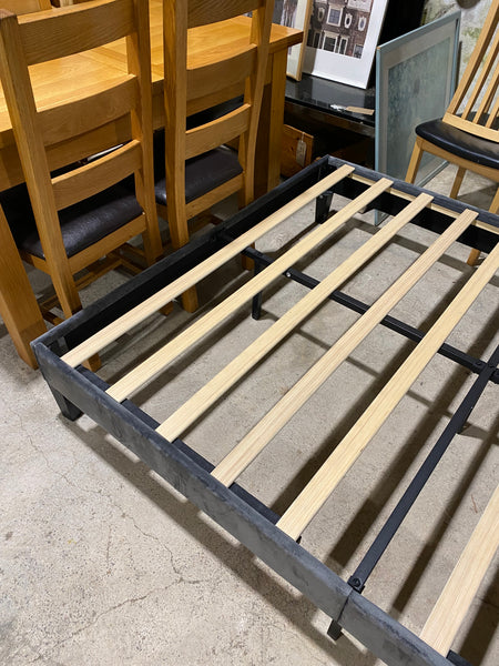 REF - Fabric Kingsize Bedframe & Mattress