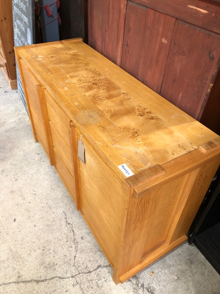 Burr Elm & Oak Compact Sideboard