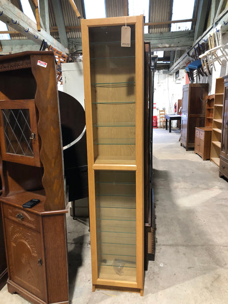 Tall Slim Wooden Display Cabinet