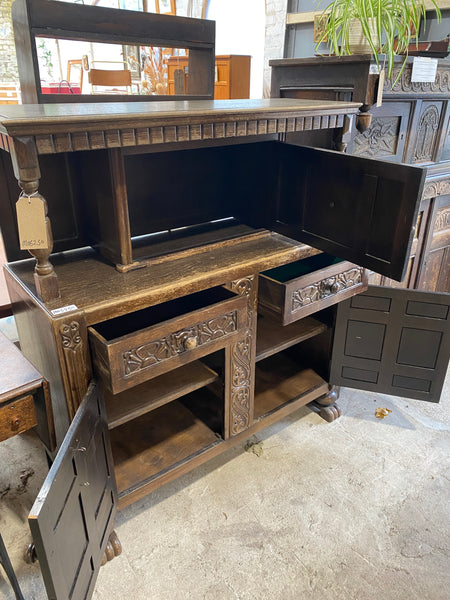 Antique Carved Oak Court Cupboard