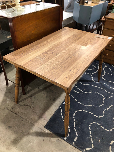 Rectangular Wood Effect Dining Table with Turned Legs