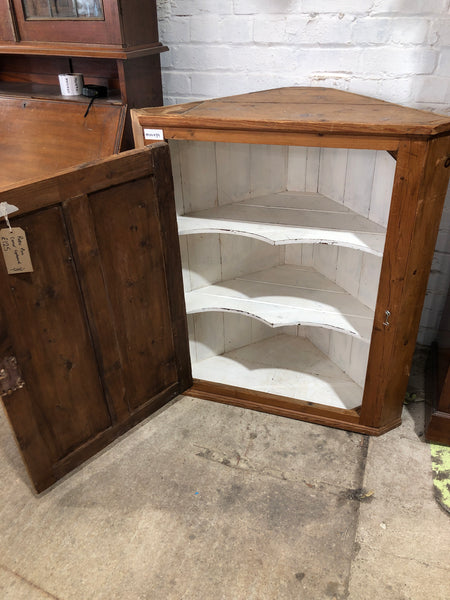 Rustic Pine Corner Cupboard