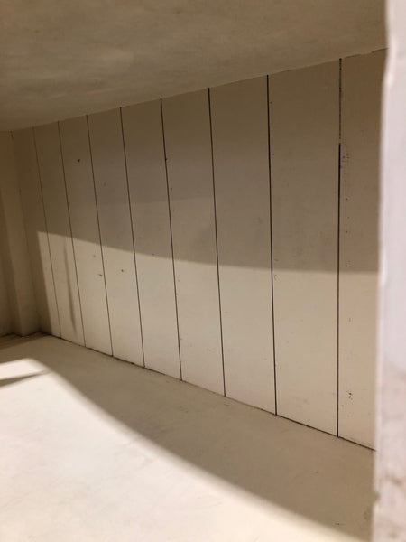 Tall White Wooden Bookshelf with Drawers