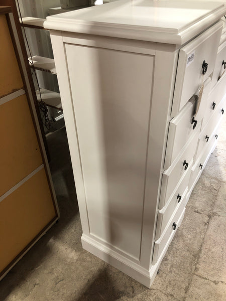 French Style White Painted Slim Tallboy