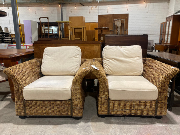 Pair of Wicker Armchairs